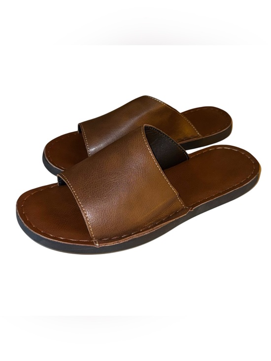 Other - Men’s Brown Faux Leather Slide Sandals
